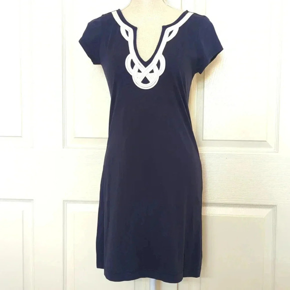 Lilly Pulitzer Brewster Blue White T Shirt Dress - Picture 2 of 6